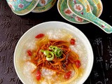 Cordycep Flowers and shredded Chicken Porridge ~ 虫草花鸡丝粥