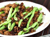 Stir-fry baby French Beans with minced pork
