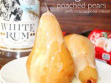 ~Rum & Coke Poached Pears .. with Mascarpone Cream