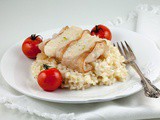 Bacon-wrapped cod with lime risotto