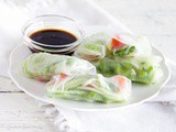 Celery and cucumber spring rolls