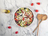 Greek orzo salad with a fresh lemon dressing