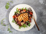 Grilled halloumi lentil salad - delicious lunch salad