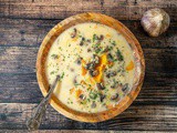 Mushroom Soup with Chicken and Leeks