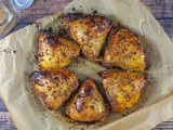 Oven roasted marinated chicken thighs