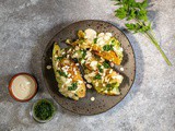 Pan-fried hispi cabbage with tahini sauce - an amazing side dish