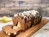 Pear and chocolate loaf cake with ganache