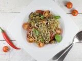 Pesto pasta with roasted vegetables