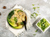 Wonton soup with homemade wontons