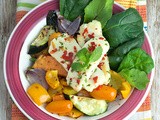 Mint & Chilli Haloumi with Roast Vegetable Salad