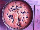 Almond cake with blueberry & chocolate filling