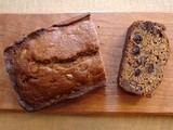 Banana bread with chocolate covered cranberries