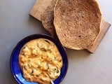 Blackeyed pea pancakes and Chickpea & spinach in cauliflower cashew curry sauce