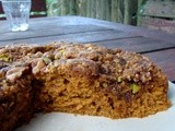 Carrot cake with pistachio crumb topping