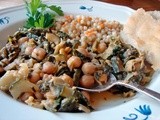 Chickpeas with fines herbes, chard and articoke hearts