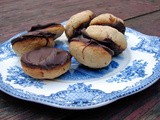 Chocolate dipped cinnamon-malt cookies