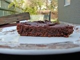 Flourless chocolate cake with salted almond praline