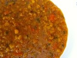 Golden split pea and tomato soup