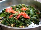 Kale with capers, walnuts and fresh basil