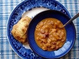 Red bean, sweet potato & hominy stew and Olive oil rosemary biscuits