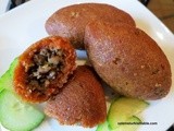 Homemade Oruk, a version of Kibbeh or Baked Icli Kofte, Antakya Style