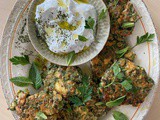 Öcce Fritters with Spring Onion and Fresh Herbs