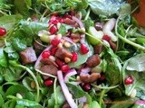 Spinach Salad with Pomegranate Seeds and Chestnuts & My Turkish Cooking Classes in Surrey & Istanbul in February