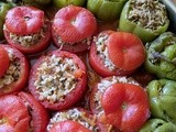 Stuffed Peppers and Tomatoes with Ground Meat & Aromatic Basmati Rice – Biber ve Domates Dolmasi; Delicious & Gluten-free