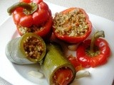 Stuffed Peppers and Zucchini (Courgettes) with Bulgur, Ground Meat and Spices; Antakya (Antioch) Style – Kabak ve Biber Dolmasi, Antakya Usulu