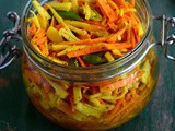 Fresh Turmeric Pickle-Kachi Haldi Ka Achar-Raw Turmeric Mango Ginger Pickle Recipe