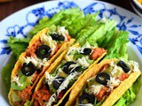 Mexican Tacos Recipe-Vegetarian Mexican Tacos with Refried Beans