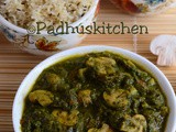 Palak Mushroom Recipe-Spinach Mushroom Curry