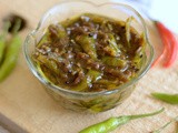 Puli Milagai Recipe-Green Chilli Pickle-Pickle Recipes (Indian)