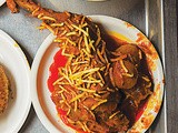 Jardalu ma Marghi (Parsi-Style Chicken Curry with Apricots and Shoestring Potatoes)