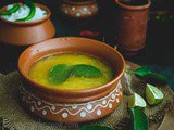 Bengali Style Masoor Dal Or Red Lentil Soup With Lemon Leaves