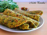 Methi Paratha or Fenugreek Leaves Indian Bread