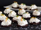 Canapés with Smoked Trout, Orange and Goat Cheese
