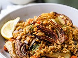 Farro Risotto With Sauteed Mushrooms and Fennel