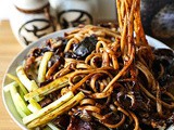 Vegan Jajangmyeon (Korean noodles with black bean sauce)