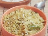 Cabbage Moong Sprouts Stir  Fry / Cabbage Poriyal with Moong (green gram) Sprouts