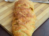 Paneer(Indian cottage cheese) Stuffed Braided Bread / Stuffed Braided Bread - Eggless
