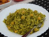 Spinach Chickpeas Rice / Palak Channa Pulao