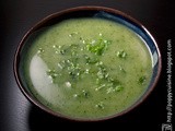 Glazed zucchini soup, or gaspacho with fresh herbs