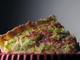 Quiche with leeks, proscuitto and goat cheese