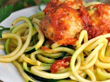 Baked Turkey Zucchini Meatballs with Simple Zoodles