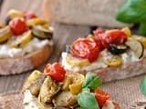 Basil Ricotta Toast with Garlicky Charred Tomatoes and Squash + Weekly Menu