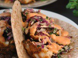 Blackened Fish Tacos with Cilantro Slaw and Sriracha Mayo + Weekly Menu
