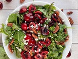 Cherry Pecan Salad with Goat Cheese and Balsamic Vinaigrette
