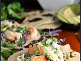 Honey-Lime Tequila Shrimp Tacos with Avocado and Chipotle Cream {Flavor MyPlate}