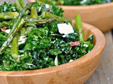 Massaged Kale Salad with Asparagus, Asiago, and Bacon